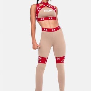 Kappa Women's Beige Jumpsuit with Red Details